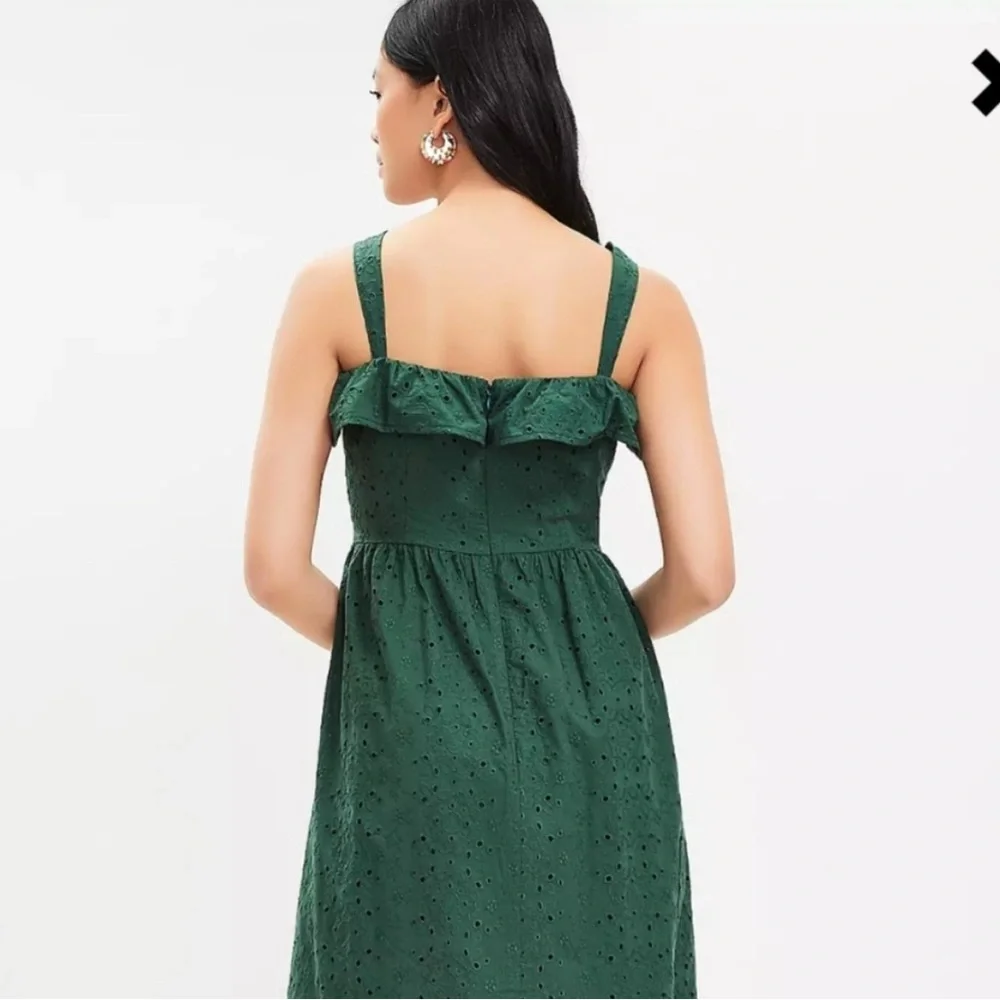 LOFT Green Ruffle Dress - Picture 2 of 8